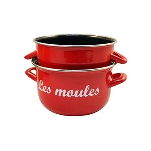 Baumalu Marmite à moules 24 cm émaillé noire - - Rouge - Acier émaillé - Publicité