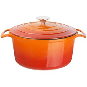 Vogue Grande cocotte en fonte ronde orange 4 L Orange 0x13cm