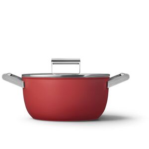 Smeg Faitout 24 cm rouge en aluminium H13.4 Rouge 25x13x24cm