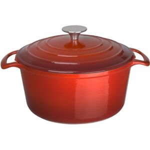 Vogue Grande cocotte ronde rouge en fonte 4 L Rouge 0x13cm