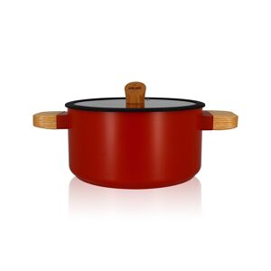 OGO Living Faitout en aluminium/céramique paprika 24cm - compatible induction Rouge 37x14x25cm