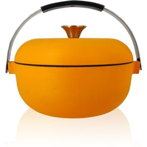 OGO Living Cocotte en fonte jaune 24cm avec anse en acier inoxydable Jaune 24x26x24cm