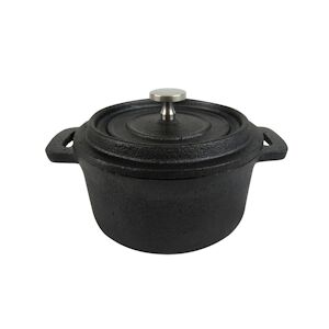 García de Pou 12 Unités - Cocotte Ronde Avec Couvercle Ø 14(19,4)X6 Cm Noir Fer - Garcia de Pou