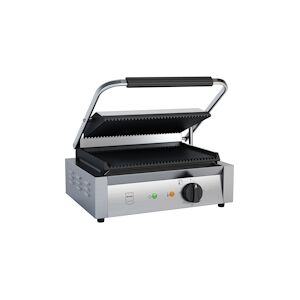 Metro Professional Grill 1 mâchoire Single GPG1201, inox, 43 x 36 x 20 cm, plage de température : 50 - 300 °C, 45 paninis en 60 minutes, argenté