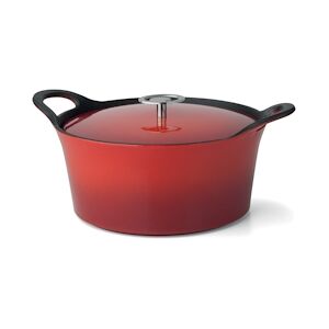 CUISINOX Volcan - Cocotte Ronde 24 cm rouge + 2 maniques (3.4 L)