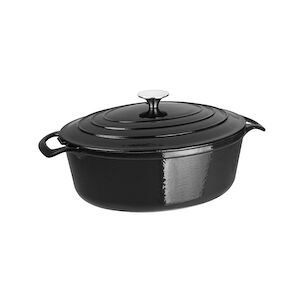 VOGUE Cocotte ovale en fonte noire 5 L Fonte243Oui GH306