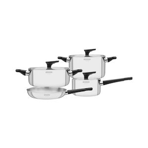 Tramontina-Batterie de cuisine Grano 4pcs. Inox triply et bakélite.