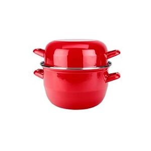 MENASTYL - Marmite A Moules 18cm En Acier Emaille Rouge