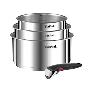 Tefal L896s404 Ingenio Emotion Set 3 Casseroles 16/18/20 Cm+1 Poignée - Inox - Tous Feux Dont Induction - Publicité