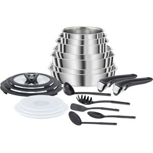 Set 20 pièces Poêles et Casseroles Seb Compact L953SK04 Inox Inox - Publicité