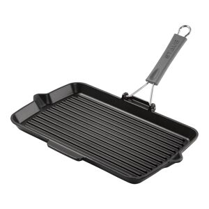 Staub Grils Gril avec bec verseur 34 cm, Fonte, Noir