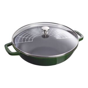 Staub Specialites Wok avec couvercle en verre 30 cm, Fonte