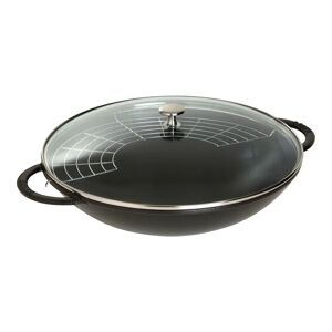 Staub Specialites Wok avec couvercle en verre 37 cm, Fonte