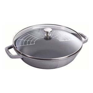 Staub Spécialités Wok avec couvercle en verre 30 cm, Fonte