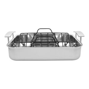 Demeyere Industry 5 Sauteuse avec grille 39 x 33 cm, Inox 18/10, Argent