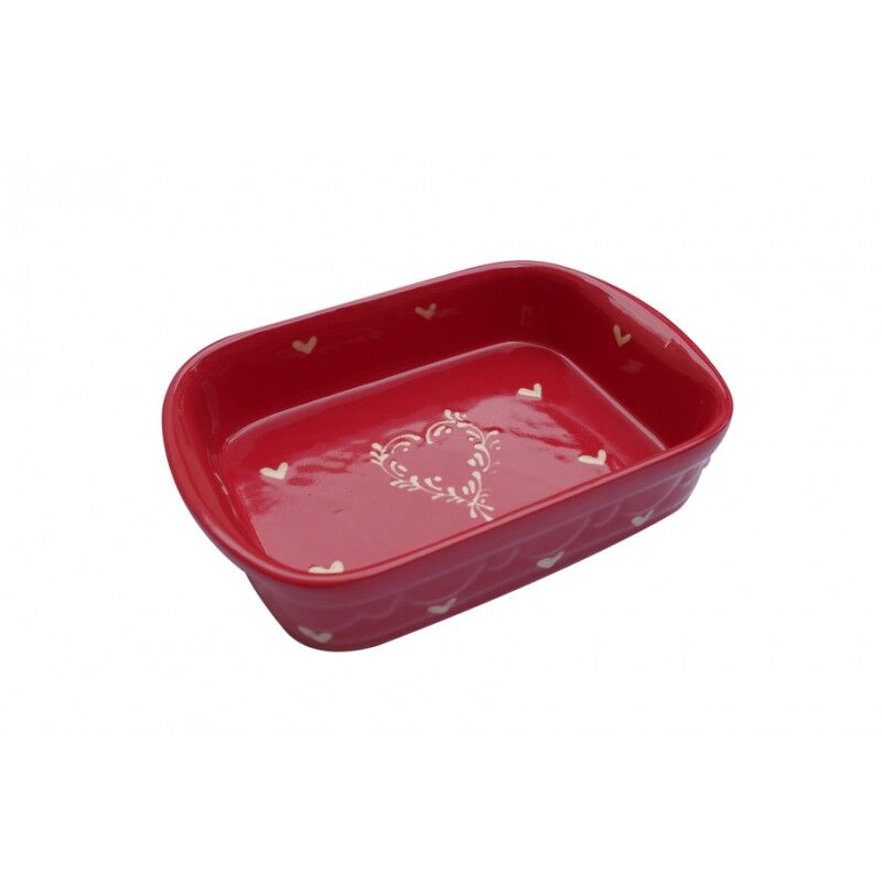 poterie Siegfried Burger Soufflenheim Plat à four coeur rouge 4 tailles disponibles