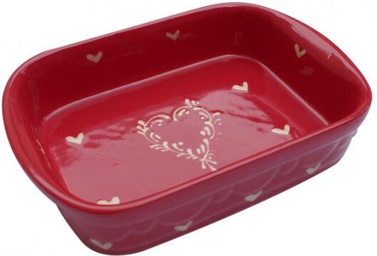 poterie Siegfried Burger Soufflenheim Plat à four coeur rouge 4 tailles disponibles