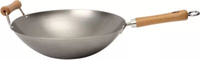 Dexam Wok DEXAM avec fond plat 36cm tole d aci