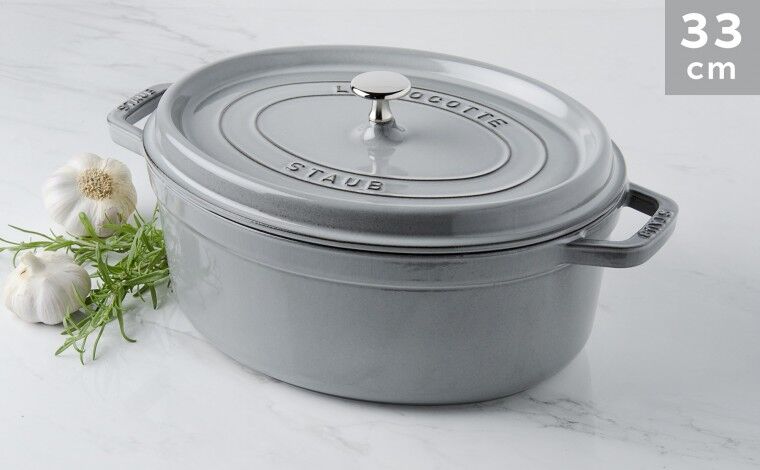 Staub Cocotte Staub Gris graphite ovale 33 cm