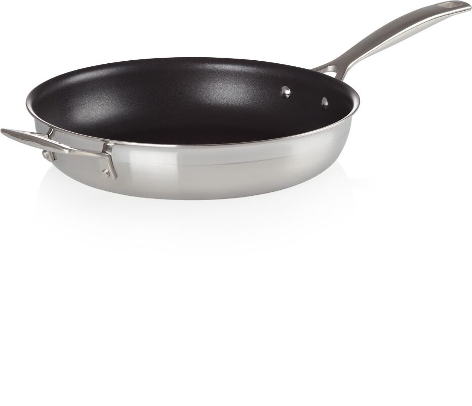 Le Creuset 962003281 3Ply 28cm Non-Stick Frying Pan with Helper Handle - Stainless Steel