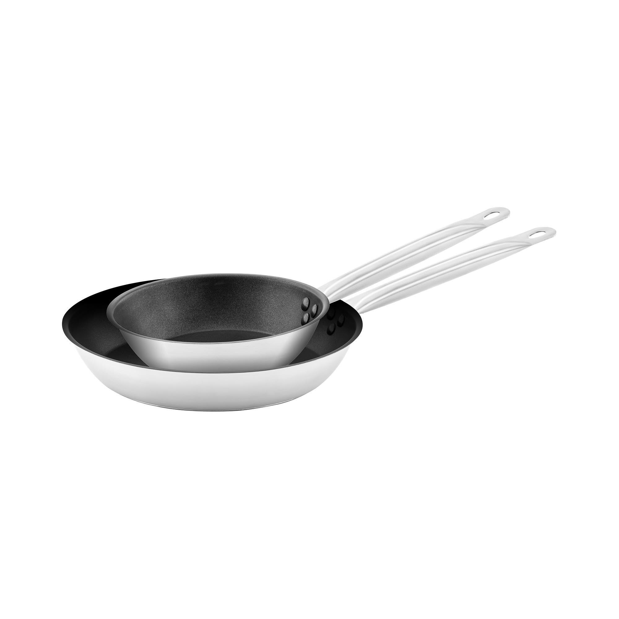 Royal Catering Stainless Steel Frying Pan - 2 pcs. - coated - Ø 20 / 28 cm x 5 cm