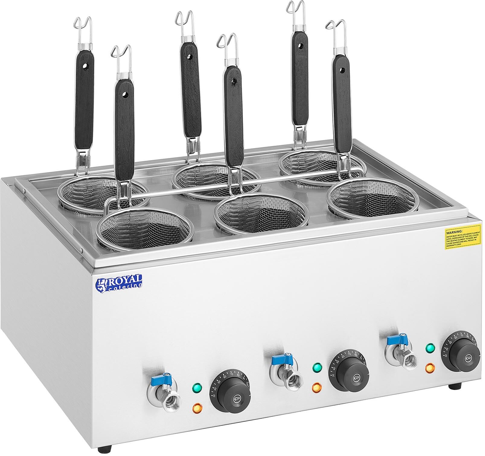 Royal Catering Pasta Cooker with 6 baskets - temperature: 30 - 110 °C