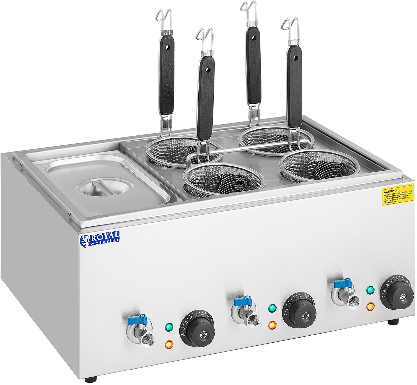 Royal Catering Pasta Cooker with 4 baskets and GN 1/3 containers - temperature: 30 - 110 °C