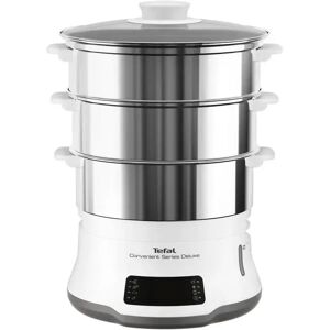 Tefal Convenient Series Deluxe VC502D pentola a vapore 3 cestello/i Superficie piana 900 W Stainless steel, Bianco