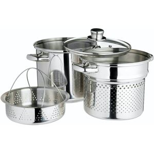 world of flavours pentole con inserto vapore in acciaio inox silver 20x24x20cm