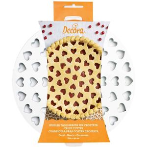 Decora Griglia Tagliapasta A Cuori Per Crostata In Plastica Tonda Ø30cm