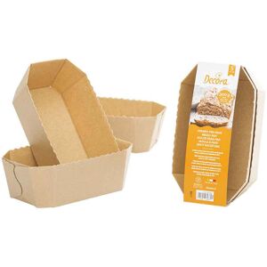 Decora 5 Stampi Da Forno Per Pane 300 G In Carta 15,3 X 8,8 X 6 H Cm