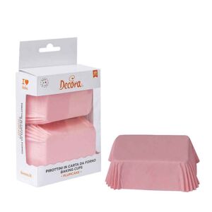 Decora 36 Pirottini Rettangolari Rosa Per Cottura Plumcake 8 X 5 X H 3,2 Cm