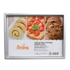 Decora Teglia Professionale Per Forno In Alluminio Rettangolare 28x38 H 2,5 Cm