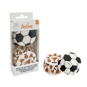 Decora 36 Pirottini In Carta Calcio Football Champion Per Cottura Muffin Ø5 X H 3,2 Cm