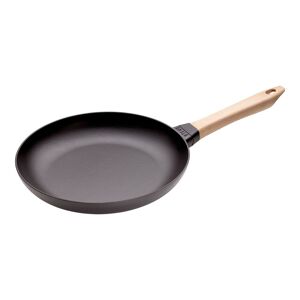 Staub Pans Padella con manico in legno - 28 cm, ghisa, Black Matt