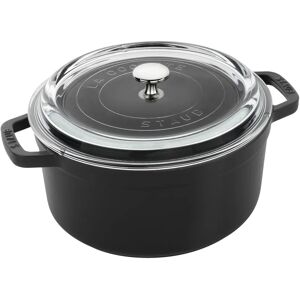 Staub La Cocotte con coperchio in vetro rotonda - 24 cm, Nera