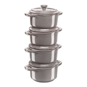 Staub Ceramique Set da cocotte rotonda - 4-pz., grigio antico