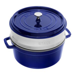 Staub La Cocotte con cestello a vapore rotonda - 26 cm, blu scuro