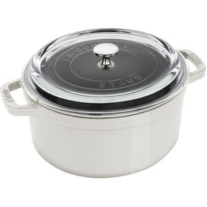 Staub La Cocotte con coperchio in vetro rotonda - 24 cm, tartufo bianco