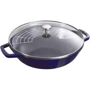 Staub Specialities Wok con coperchio in vetro rotondo - 30 cm, blu scuro