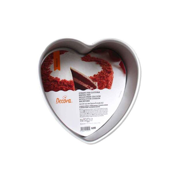 decora stampo forma a cuore in alluminio anodizzato 15 x h 7,5 cm