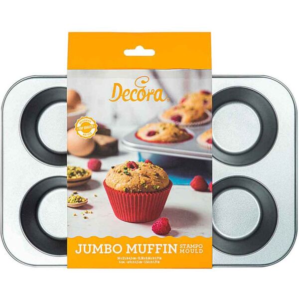 decora teglia per 6 jumbo muffin di Ø6 cm in acciaio antiaderente