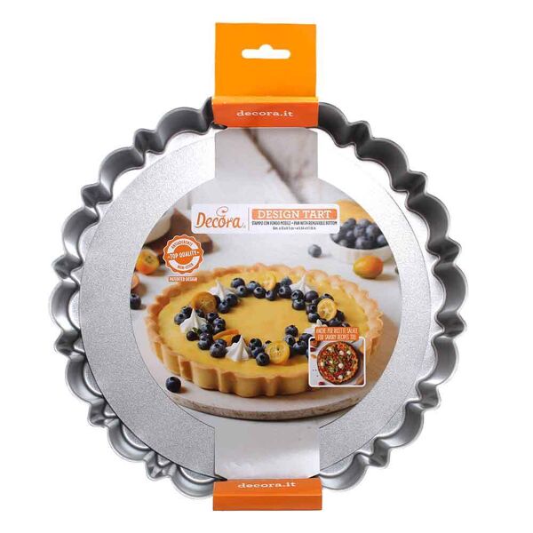 decora stampo tondo per crostata design fondo mobile antiaderente Ø25 x h 3 cm