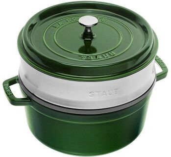 Staub La Cocotte casseruola in ghisa con vaporiera verde Ø26cm