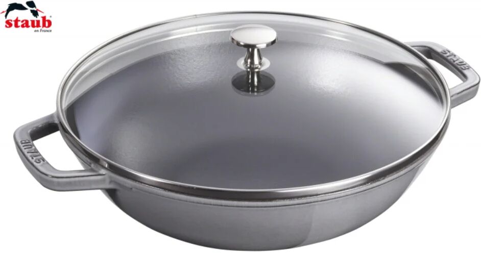 Staub Wok In Ghisa Grigio 30cm