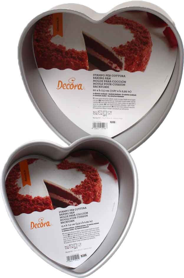 Decora Stampo Da Forno Forma A Cuore In Alluminio Anodizzato H 7,5 Cm