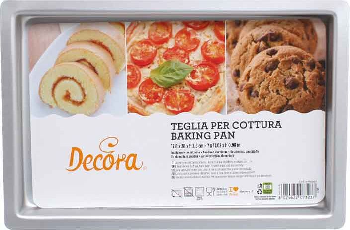 decora teglia professionale per forno in alluminio rettangolare 17,8x28 h 2,5 cm