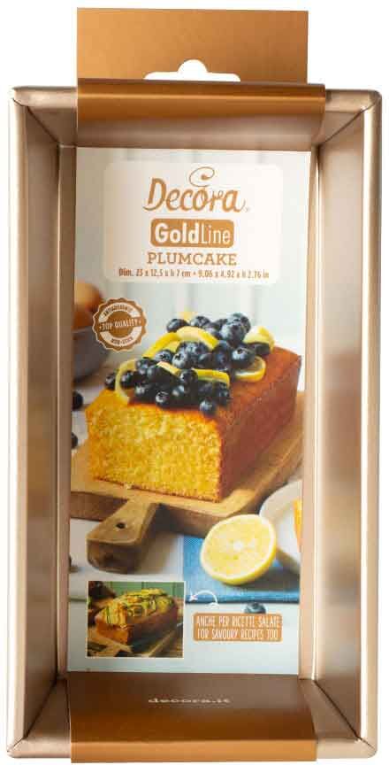 Decora Stampo Plum Cake In Metallo Antiaderente Linea Gold Line 23 X 12,5 X H 7 Cm