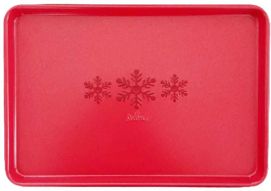 Decora Teglia Professionale Antiaderente Per Forno Natalizia Rossa 39,5 X 27 H 2,4 Cm