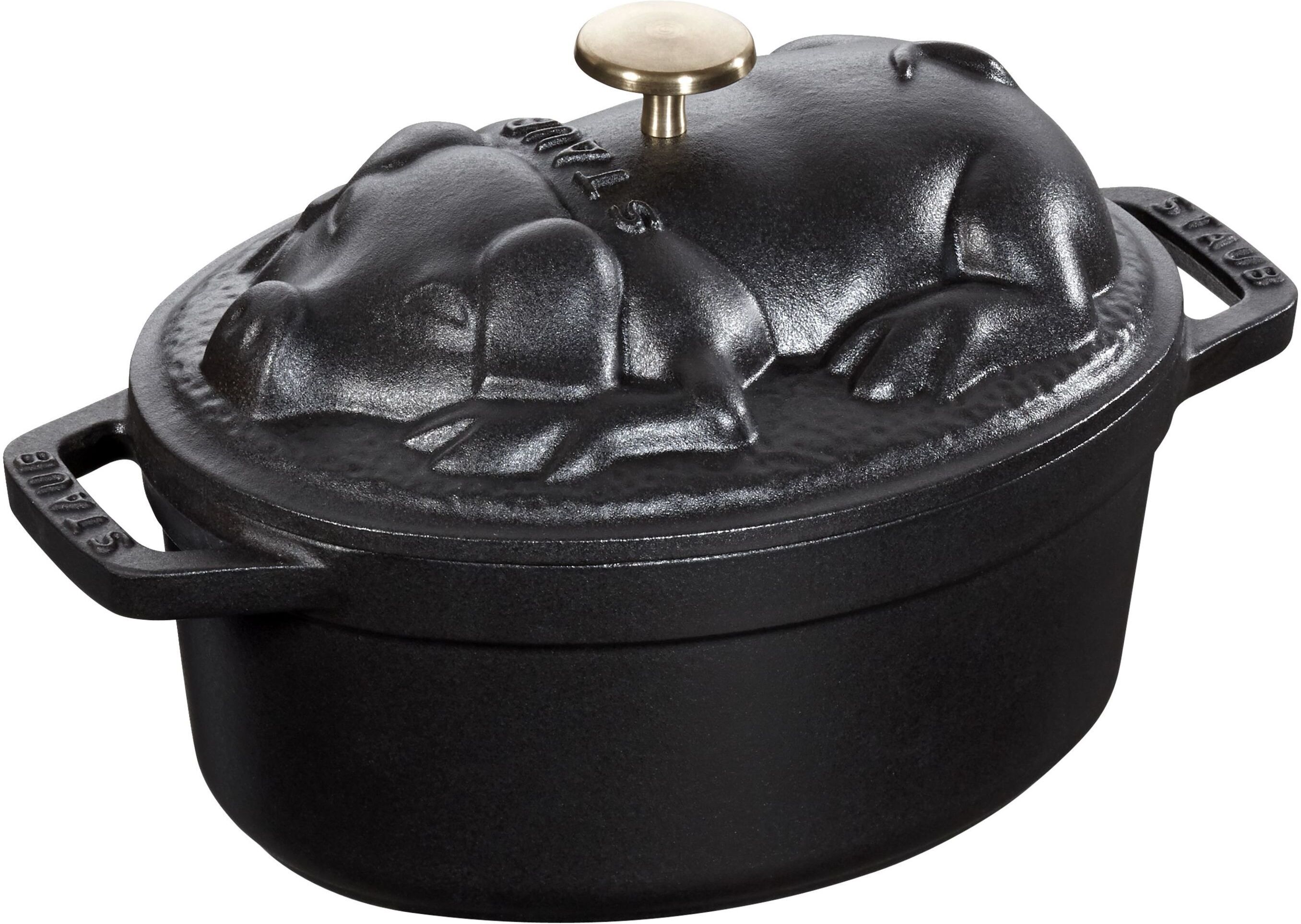 Staub La Cocotte maialino ovale - 17 cm, Nera